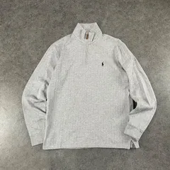 POLO RALPH LAUREN Half-Zip Jacket ポロラルフローレン ハーフジップ ジャケット プルオーバー ヘリンボーン ハイネック ワンポイント刺繍 グレー メンズ