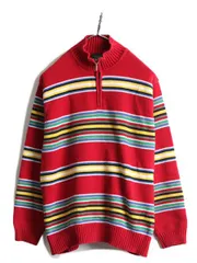 【お得なクーポン配布中!】 90s ポロ ラルフローレン ボーダー コットン ニットセーター ハイネック M