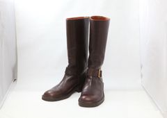 Gucci レザー ロングブーツ 6 1/2 B 茶 ブラウン グッチ