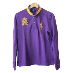 RalphLauren(ラルフローレン) 長袖ポロシャツ サイズ5F M レディース ビッグポニー パープル×イエロー