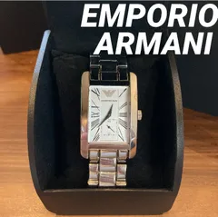 【本物中古美品】エンポリオアルマーニ腕時計/メンズ/AR0145/レクタンギュラー/シルバーダイアル/スクエアスモールセコンド