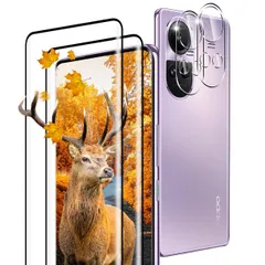 【即日発送】Pro 5G 5G Pro 強化ガラス Pro 全面 Reno10 Reno10 保護フィルム OPPO ケース OPPO OPPO 高透過率 対応 3D 】 9H強度 Touch対応 日本旭硝子製 厚さ0.26超薄型 【 カメラ保護フィルムセッ
