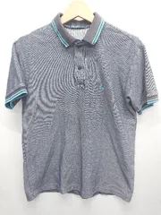 ◇ ⊂ FRED PERRY フレッドペリー ワンポイント 半袖 ポロシャツ サイズＭ ネイビー系 メンズ E  【1506180010482】