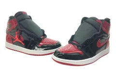 ナイキ NIKE 21年製 AIR JORDAN 1 RETRO HIGH OG PATENT BRED エア ジョーダン レトロ ハイ パテント ブレッド 赤 黒 555088-063 メンズ靴 スニーカー ブラック 27.5cm 104-shoes110
