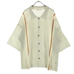 美品 JaVa ジャバ 5分袖 ニットカーディガン XL アイボリー メンズ 古着