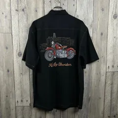 HARLEY-DAVIDSON ハーレー ダビッドソン 開襟 シルク シャツ M