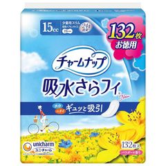 チャームナップ 吸水さらフィ 少量用 羽なし 15cc 19cm 132コ入(尿 吸収ナプキン 尿もれパッド ナプキンサイズ)【軽い尿もれの方】