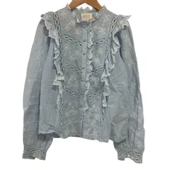 SÉZANE paris セザンヌ レースブラウス サイズ38 関税込☆セザンヌ☆オーガニック綿混紡 フリル 刺繍 ブラウス