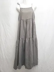 ◇ ⊂ Louere　ルエレ キャミソール　フレア ロング ワンピース サイズXL グレー レディース P  【1409250013553】