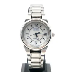 ■稼働品■CITIZEN  シチズン　エコドライブ　ソーラー腕時計　デイト　ステンレススチール　シルバー金具　レディース