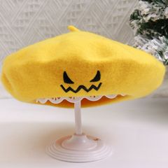 かぼちゃ帽子 ハロウィン ベレー帽 パンプキン 刺繍 ベレー 帽子 カボチャ ハット クラシック フレンチ アーティスト キャップ 女性 ティーン 女の子用 パーティー ギフト プレゼント かわいい min#