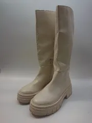 ■ LOWRYS FARM ローリーズファーム シンプル 厚底 ロング ブーツ サイズL アイボリー レディース E  【1211150035982】