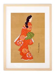 菱川師宣　大判木版画『見返り美人』ウコン布&共箱 彫師:遠藤光局、摺師:伊藤智郎 2025年最新】見返り美人 菱川師宣の人気アイテム - メルカリ