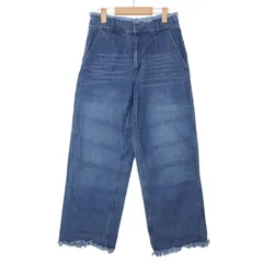 B:MING by BEAMS ビームス 通年 USED加工★ カットオフ ワイド デニム パンツ ジーンズ Sz.M レディース