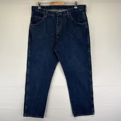 古着 ラングラー Wrangler デニムパンツ ストレート 5ポケット ジップ ジーンズ ジーパン 長ズボン 色落ち w38 L29  ブルー メンズ