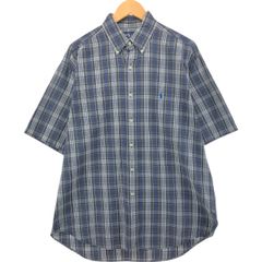 古着 ラルフローレン Ralph Lauren BLAIRE 半袖 ボタンダウン チェックシャツ メンズL相当/eaa558399