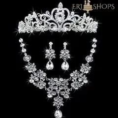 3点セット☆ティアラ & ネックレス& イヤリング or ピアスウェディング