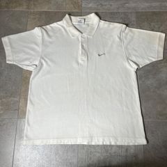 【90s】NIKE  白タグ  ポロシャツ  S size  ホワイト  白  ナイキ  ワンポイント  ロゴ  スウィッシュ  古着