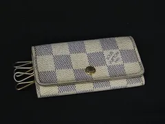 LOUIS VUITTON ルイヴィトン N60020 ダミエアズール ミュルティクレ4 4連 キーケース 鍵入れ メンズ レディース アイボリー系 DK6110