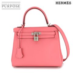 新品同様 エルメス HERMES ケリー 25 2way ハンド ショルダー バッグ スイフト ローズエテ Y刻印 内縫い シルバー 金具 90277041