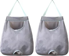 FJmark レジ袋ストッカー ポリ袋 ゴミ袋 収納 壁掛け 吊り下げ 2個セット(グレー,  26cmx22cmx7.8cm)のサムネイル