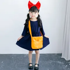 ワンピース キッズワンピース 子供  キッズ ハロウィン 女の子  無地  カジュアル   コスプレ リポン付き 魔女 魔法使い コス xiaojin02