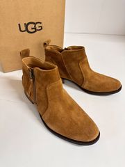 【新品未使用】 UGG 1094889 アグ アウレオ スエード ショートブーツ レディース ブーツ アンクルブーツ W AUREO BOOT CHESTNUT US8.5 25.5cm