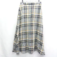 ◇ CLEARIMPRESSION クリアインプレッション チェック柄 ロング フレア スカート サイズ2 ネイビー系 レディース E  【1406180088637】のサムネイル
