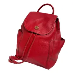 TORY BURCH トリーバーチ リュック 赤 バックパック リュックサック ロゴ レザー ゴールド金具
