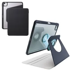 エレコム iPad Air ケース 11インチ ( M3 / M2 ) 10.9インチ 第5世代 第4世代 マグネット着脱フラップ カバー 360度回転 Apple Pencil収納 2段階スタンド ブラック 【５営業日以内発送】 【佐川急便にて発送】