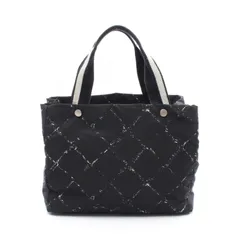 シャネル CHANEL トートバッグ 旧トラベルライン ブラック ナイロン トラベルライントートMM レディース Used B