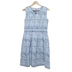 【美品】ELISA エリザ ノースリーブ ひざ丈 ワンピース プリーツ ELISA(エリザ) ワンピース レディース美品 - 白 ノースリーブ