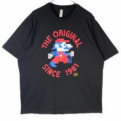 Rock meスーパーマリオブラザーズSUPER MARIO BROS半袖TシャツゲームTキャラクターTキャラ物ドット絵ニンテンドー任天堂ブラック黒レッド赤ブルー青vintageヴィンテージ40621