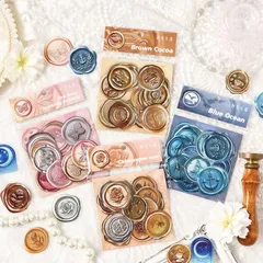 ST650 シーリングスタンプ 封蝋 シーリングワックス 手紙 招待状 PET コラージュ素材 コラージュ シール ステッカー 紙もの 手帳 日記 海外 紙モノ 紙物