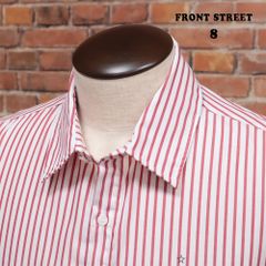 FRONT STREET 8/50サイズ/カジュアル シャツ さらっと綿ストライプ ダフィーダッグ ルーニー・テューンズ 長袖 新品/白×赤/kc373/