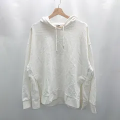 ◇ ⊇ PUMA プーマ ワンポイント刺繍 長袖 プルオーバーパーカー サイズL ホワイト系 メンズ E  【1506230027101】