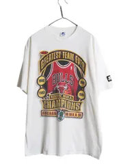 【お得なクーポン配布中!】 90s USA製 ブルズ アート イラスト プリント 半袖 Tシャツ メンズ L / オールド NBA オフィシャル スターター バスケ マイケル ジョーダン
