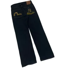 EVISU(エヴィス) ゴールド刺繍 バックロゴデニムパンツ 32 ※ 34