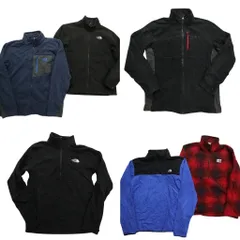 古着卸 まとめ売り ノースフェイス フリース 6枚セット (メンズ S /M /L ) チェック バイカラー ハーフジップ フルジップ 中古 古着 NC2636