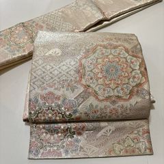 ★ 美品　つくり帯　花柄　古典文様　豪華★r0101