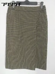 ◇ INDIVI インディヴィ 千鳥格子 膝下丈 タイト スカート サイズ38 ブラウン系 ブラック レディース  【1002800393893】