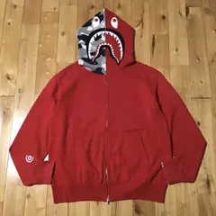 H*o様 APE シャークパーカー ジャケット 赤L 正規品 中古・古着通販】A BATHING APE (アベイシングエイプ) カモ