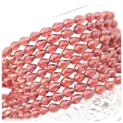 ∴天然石ビーズ∵高品質モザンビークガーネット ドロップカット(縦穴貫通)　8個