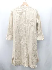 ◇ ⊇ nano universe スタンドカラー コーデュロイ 長袖 ロング丈 ワンピース サイズS ベージュ系 レディース E  【1503050036948】