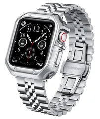 コンパチブルApple Watch バンド 38mm 40mm 41mm 42mm 44mm 45mm ステンレス鋼交換ベルトコンパチブル アップルウォッチバンドTPUウォッチケース 付き メタル ストラップ コンパチブル Apple Watch ベルト 対応