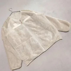 【グリーンレーベルリラクシング】（XL）ノーカラー　アウター　ボアジャケット ブルゾン ジップアップ