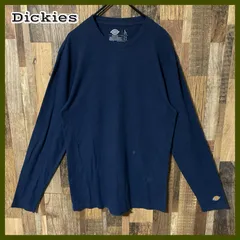 ネイビー 無地 シンプル 単色 L ロンT ディッキーズ メンズ 古着 長袖