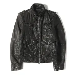 Neil Barrett ニールバレット ジャケット サイズ:XS シワ加工 ミリタリー レザー ジャケット ブラック系 黒 アウター ブルゾン 上着 イタリア製【メンズ】のサムネイル