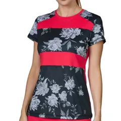 売尽しセール！】「ＵＳサイズ」Sofibella(ソフィベラ) レディース ROSE GARDEN ローズガーデン 半袖Tシャツ 2033-BLR ブラックローズ(22y2mテニス)【メール便発送】(330629973)