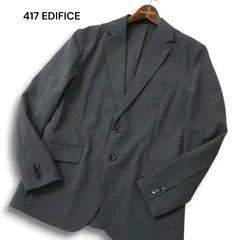 【美品】417 EDIFICE エディフィス 春夏 ストレッチ★ アンコン テーラード ジャケット Sz.M メンズ 灰のサムネイル